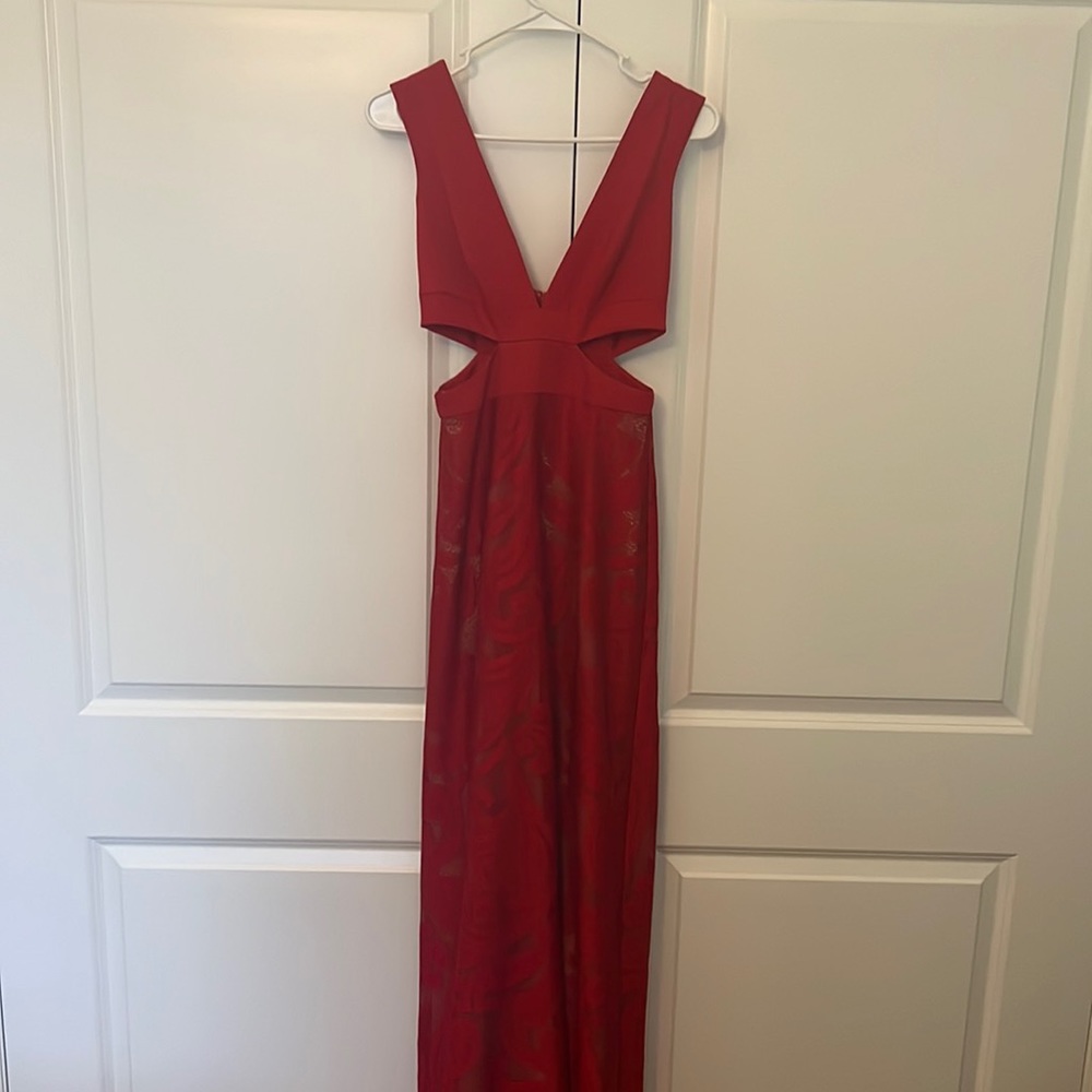 BCBG MAXAZRIA FORMAL MARILYNE V-NECK CUTOUT DRESS SIZE 0